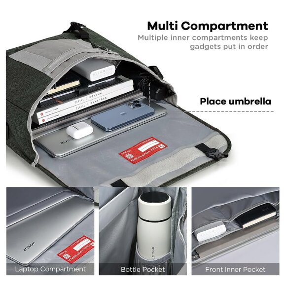 OIWAS Messenger Bag for Men, 15.6 Inch Laptop Crossbody Bags Women Casual - Picture 2 of 4